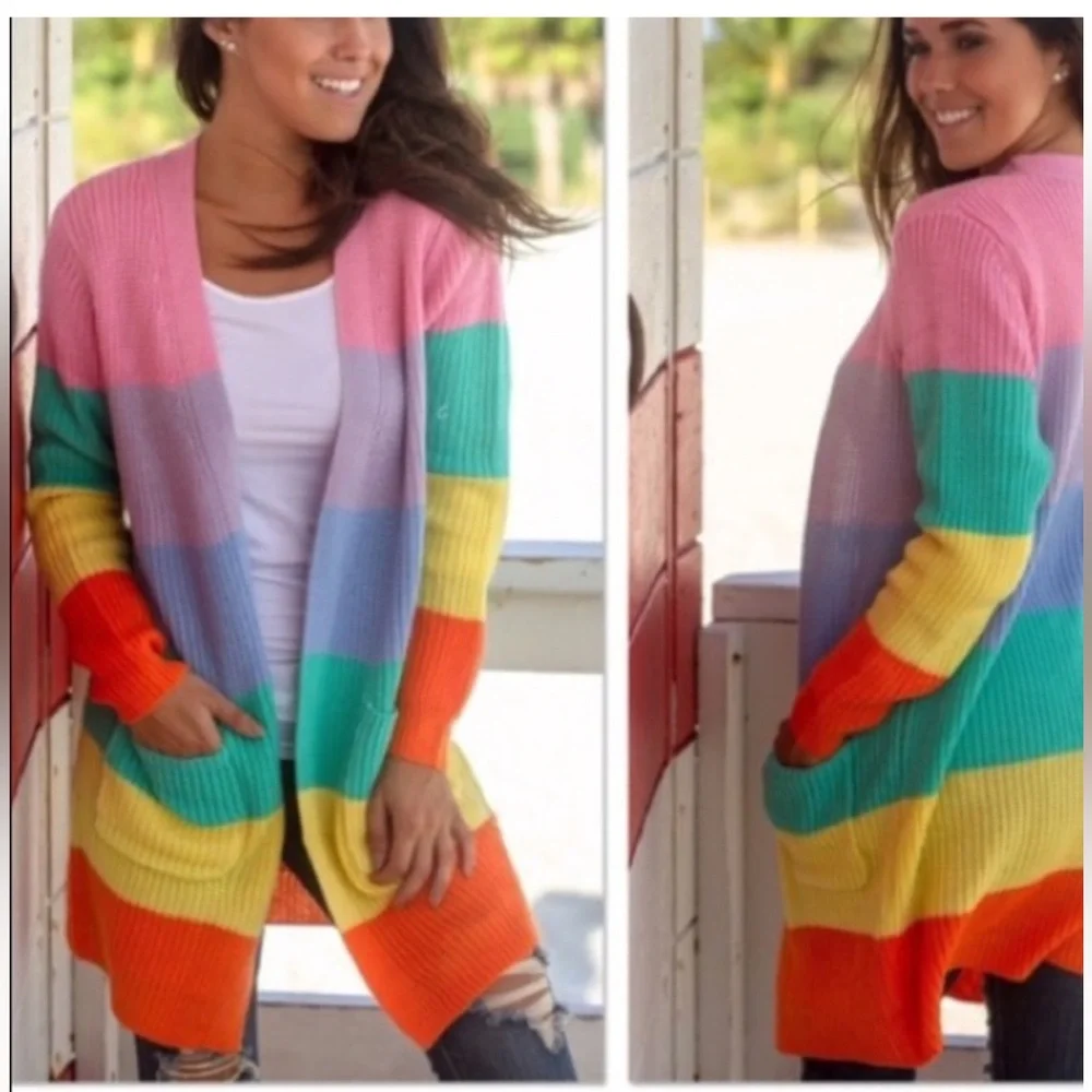 EUC Main Strip Rainbow Cardigan - Picture 3 of 6